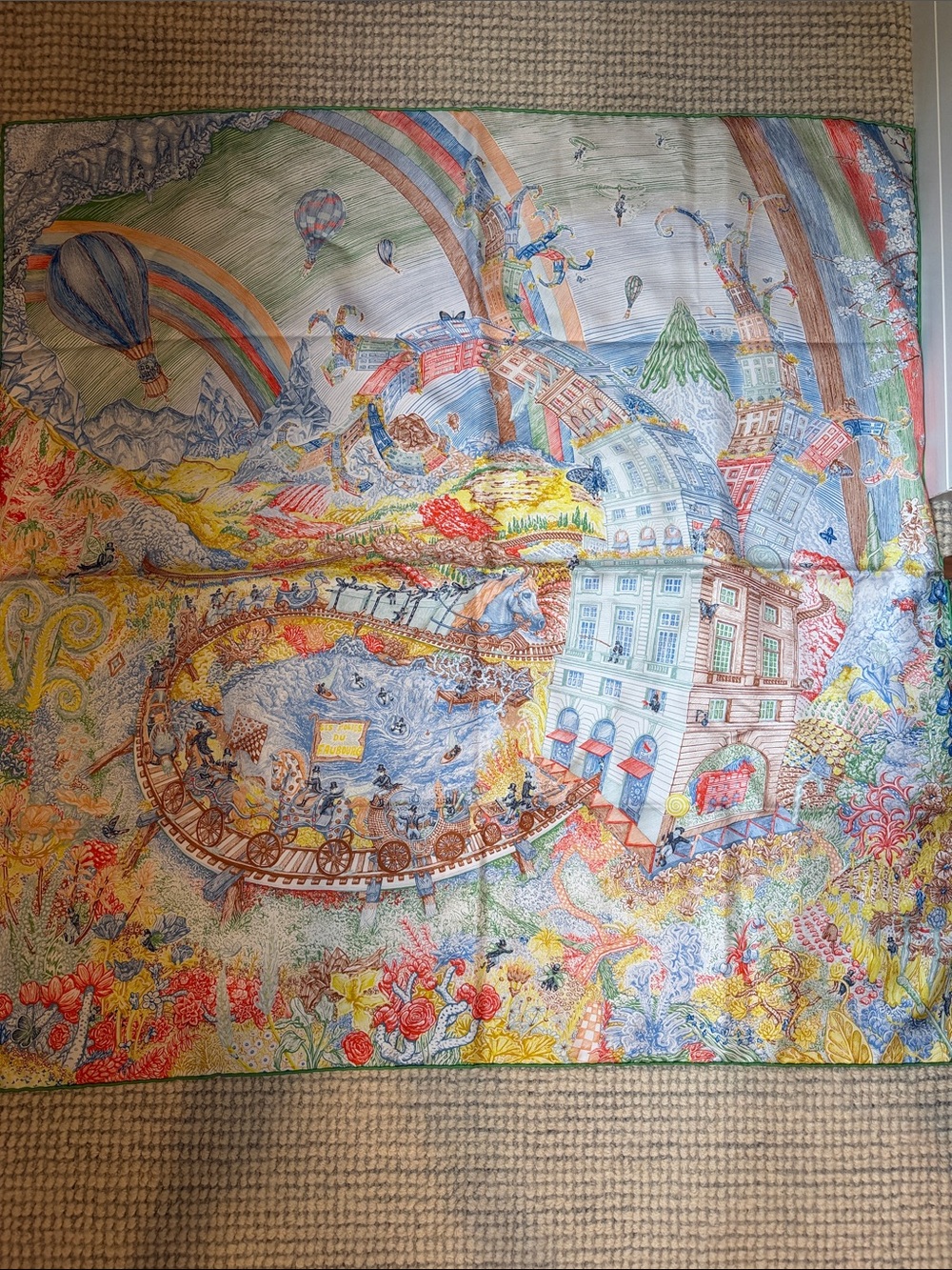 Hermes scarf Les Folies du Faubourg 90